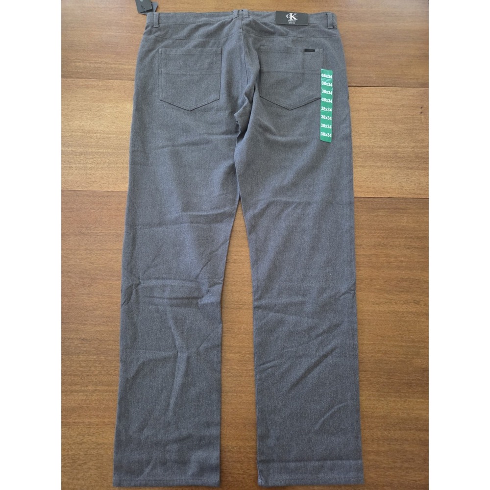 Calvin Klein Slim Fit Pants Men's 38x33 Gray Stretch Casual Comfort